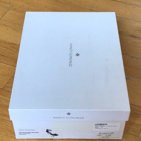 NANCY GONZALEZ Tina Crocodile Ankle Strap Sandals. - Picture 8 of 8